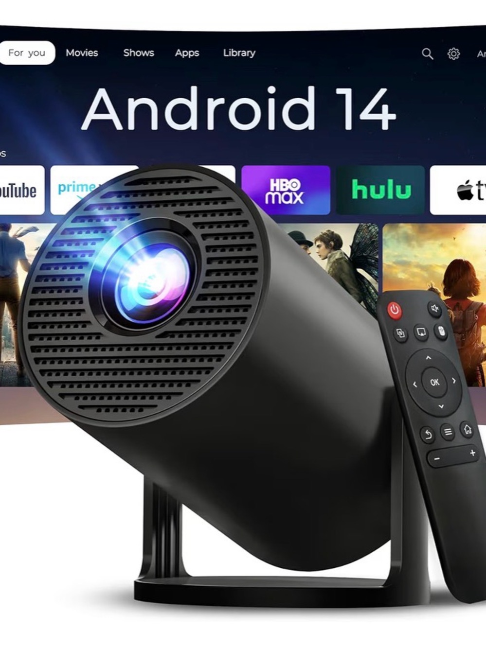 Portable Mini Projector - Black - Compact Home Theater VR/AR Accessory